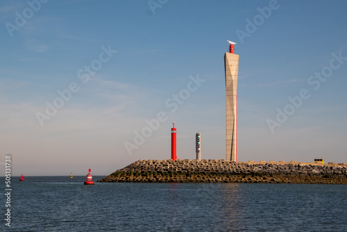 Radar and entry markers for the port of Ostend, Belgium