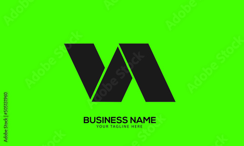 Alphabet VA or AV create initial with rectangle design vector logo template