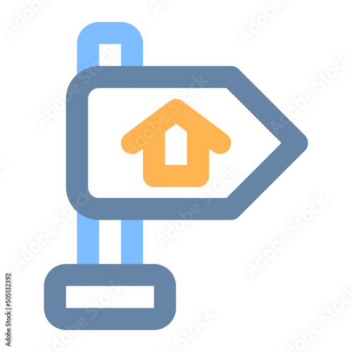 real estate colored line icon