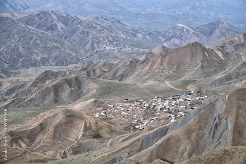 village in the mountains in a beautiful location. photo