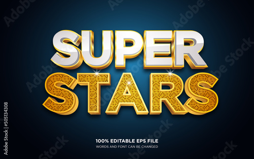 Super Star 3D editable text style effect