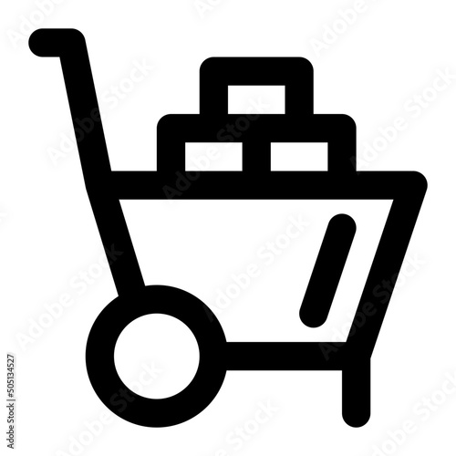 wheel barrow line icon