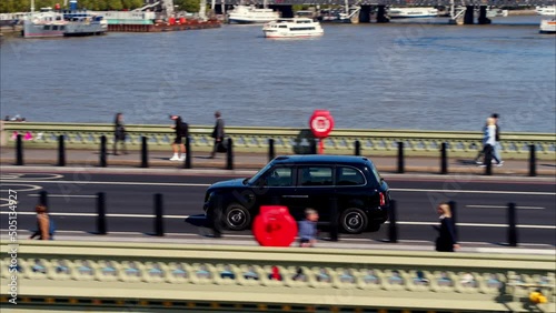 Aerial view of London taxi cab photo