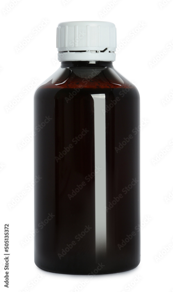 Bottle of cough syrup isolated on white Bottle of cough syrup isolated on white