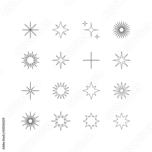 Stars  icons. Set of design elements. Decorative symbols. Vector illustration. 