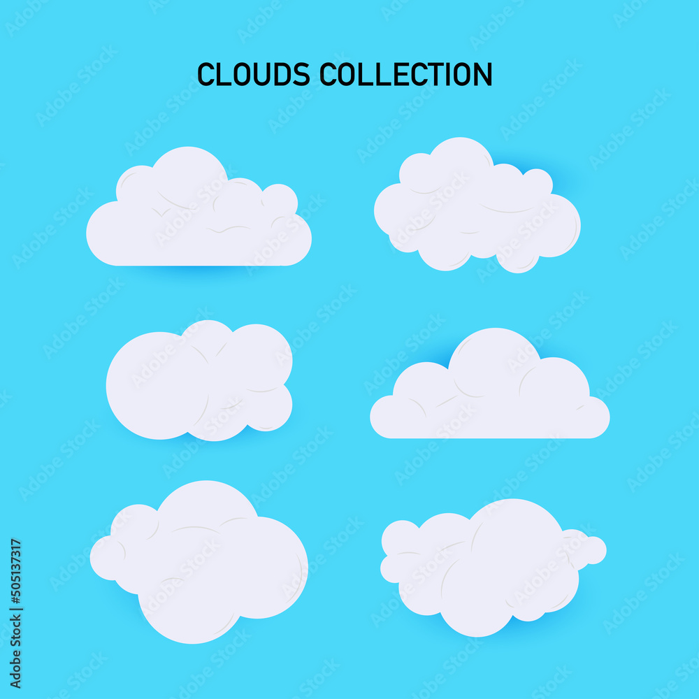 Set of different kinds of clouds - Vector illustration Set of different kinds of clouds - Vector illustration