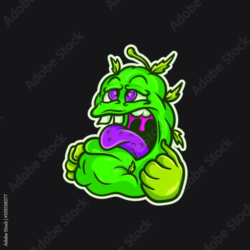weed nug monster character vector illustration photo
