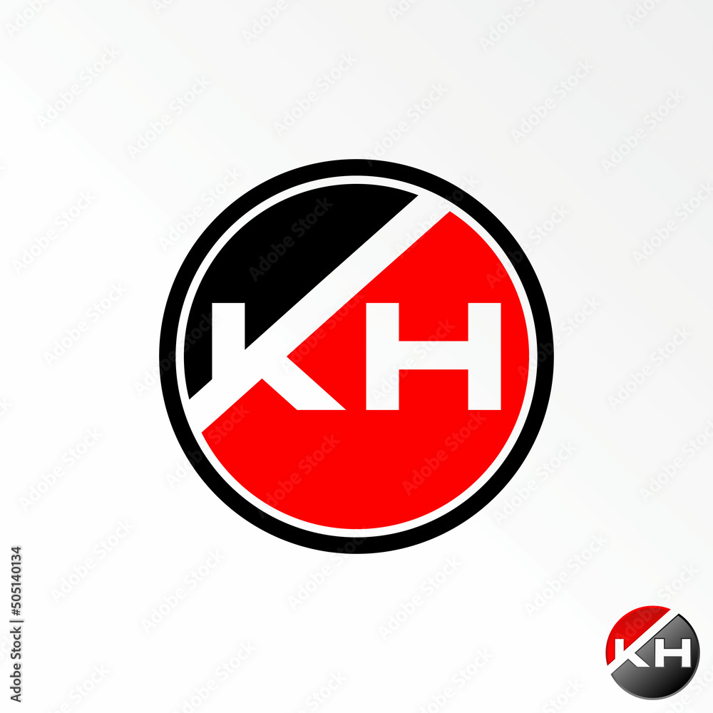 letter or word KH sans serif negative space font in circle block image graphic icon logo design abstract concept vector stock. Can be used as a symbol related to sport or automotive letter or word KH sans serif negative space font in circle block image graphic icon logo design abstract concept vector stock. Can be used as a symbol related to sport or automotive