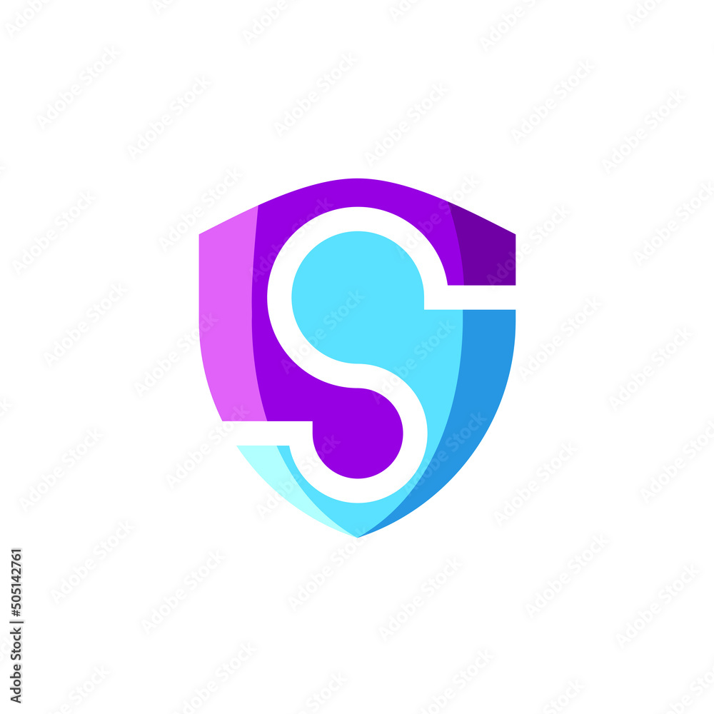 futuristic shield colorful with letter s logo design futuristic shield colorful with letter s logo design