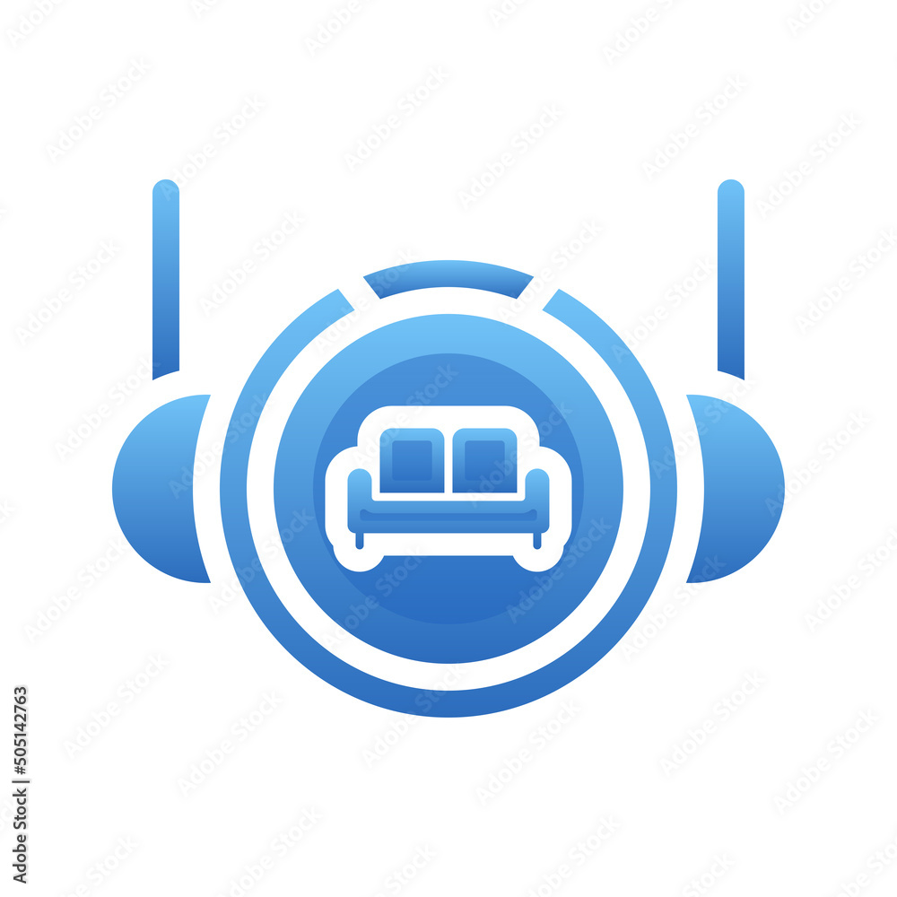 sofa astronaut logo gradient design template icon sofa astronaut logo gradient design template icon