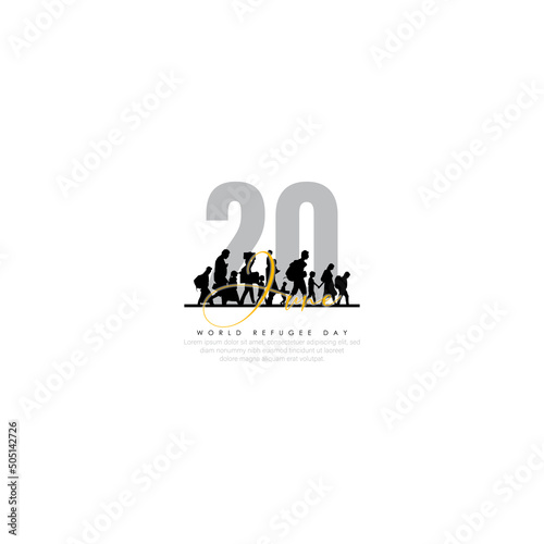 WORLD REFUGEE DAY VECTOR ILLUSTRATION. VECTOR ART
