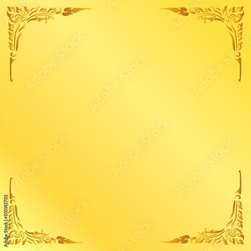 gold frame thai vintage vector illustrator