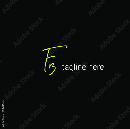 FB initial handwriting logo vector