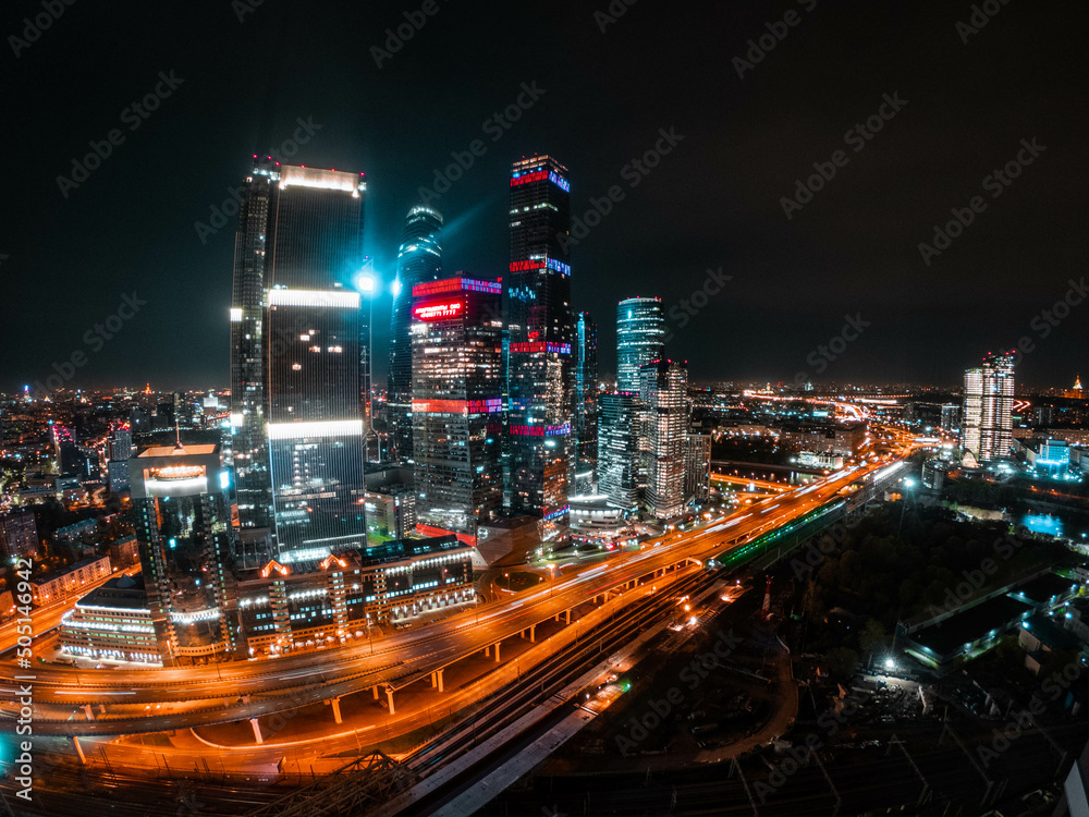 rooftops of night moscow