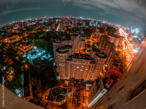 Canvas Print rooftops of night moscow