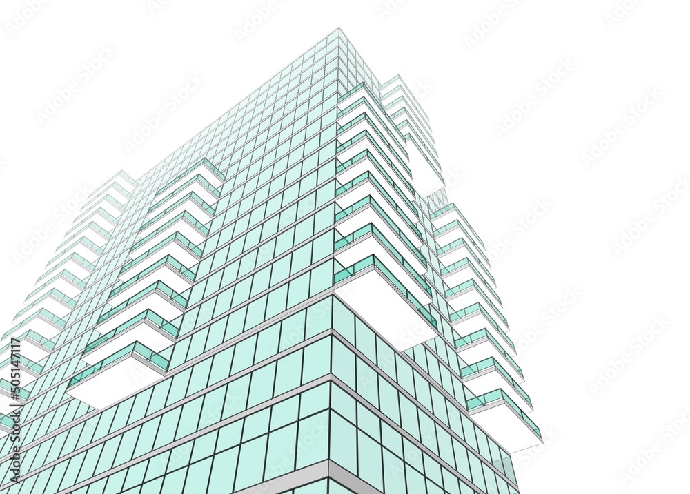 Modern office building 3d illustration Modern office building 3d illustration