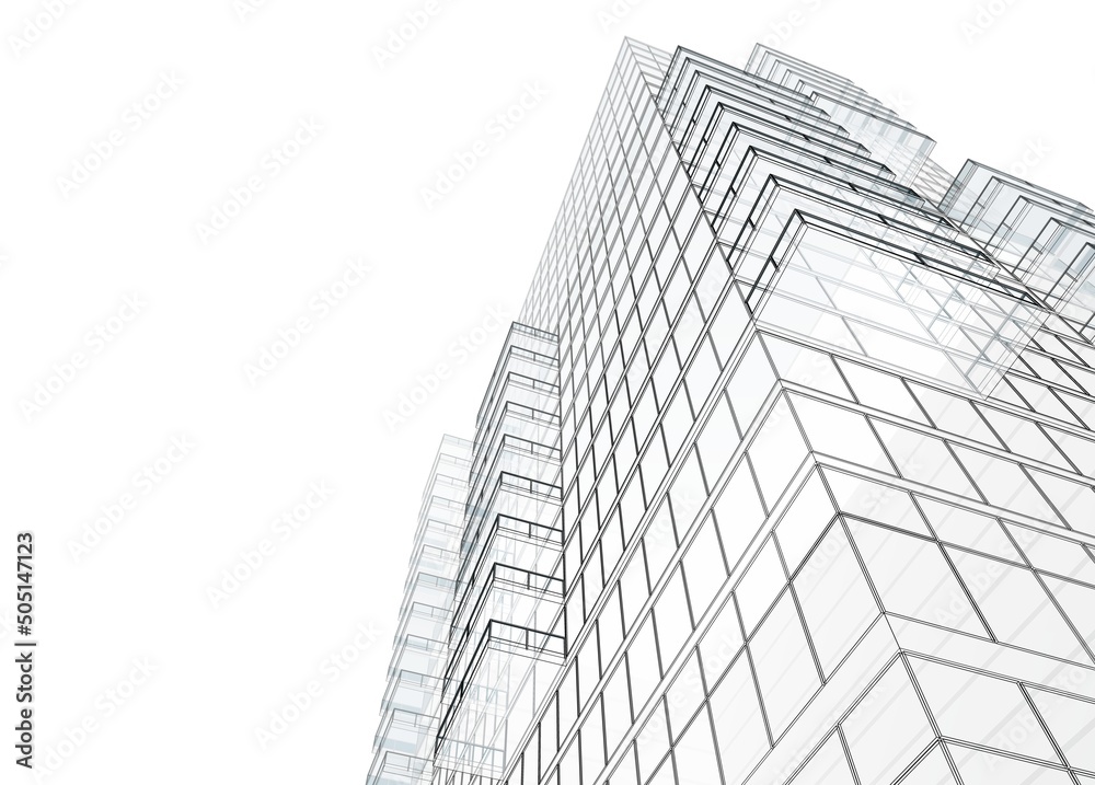 Modern office building 3d illustration