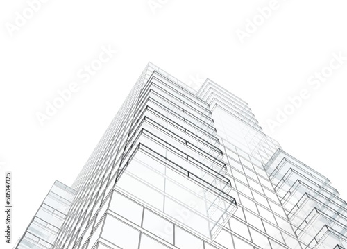 Modern office building 3d illustration