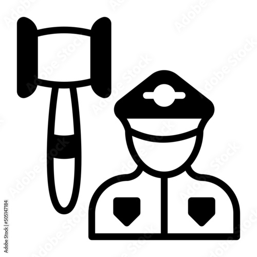 Social Police vector icon design, Lawyer and Legal System symbol, Different Fields of Law Sign, Advocate and attorney stock illustration, Law Enforcement Agent Concept