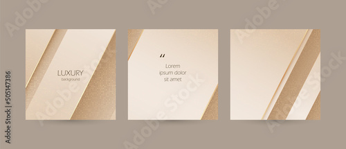 abstract gold luxury vector background template. Instagram social media post background set for beauty, jewelry, Christmas, make up.