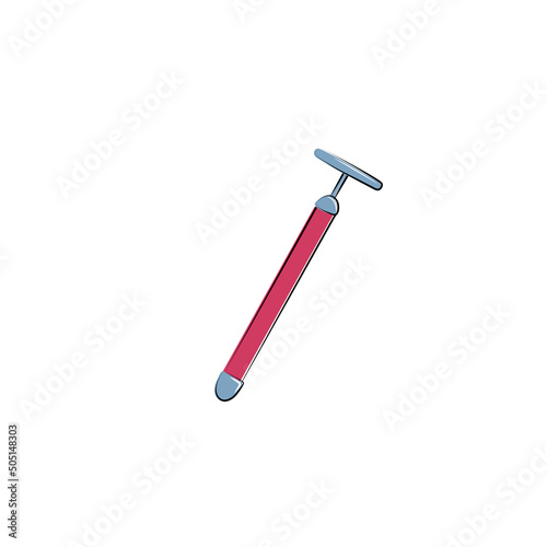 Lymphatic drainage lifting t-bar massager. Vibrating pulsating device, tightening gadget for beauty youth and health. Sketch vector illustration