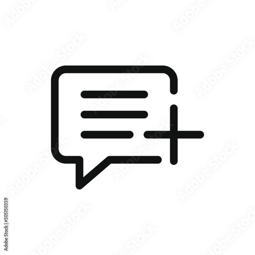 Add comment, message, chat icon line style isolated on white background. Vector illustration