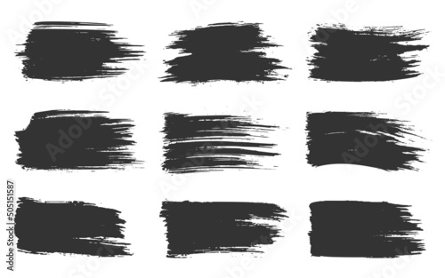 Wide ink smudge stain bristle rough brush black set. Dry texture bristle paper sponge print graffiti grunge ink blot stamp smudged crossed out chaotic paint stroke backdrop txt abstract shape isolated