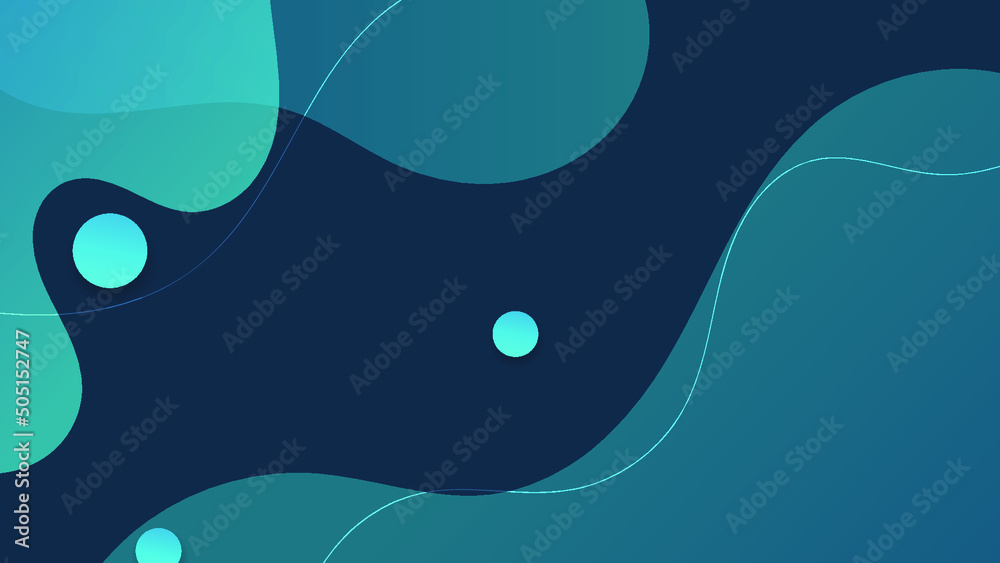 Blue Abstract background made of various curved shapes.