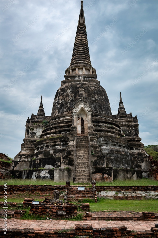 Pagoda antigua en ruinas, en templo si sanphet, Ayutthaya, Tailandia Pagoda antigua en ruinas, en templo si sanphet, Ayutthaya, Tailandia