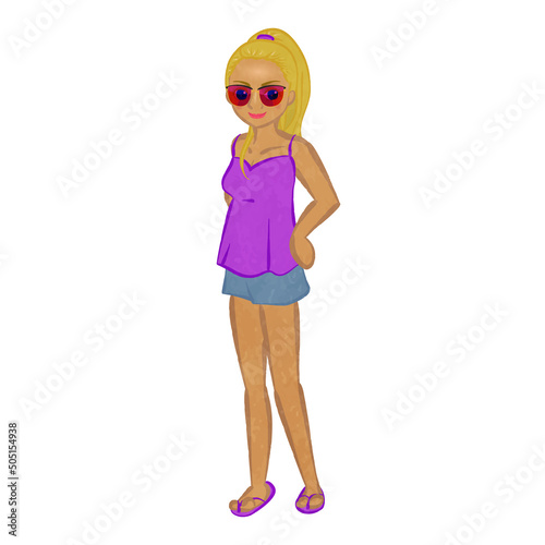 Summer fashion girl wearing cute sunglasses 03