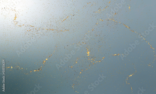 Paillettes Fond Métal bleu veine or doré
