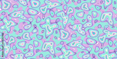 Digital futuristic seamless pattern. Modern technological multicolored design with liquid shapes and wavy lines. Decorative backdrop for web design, wrapping paper, fabric print and card.