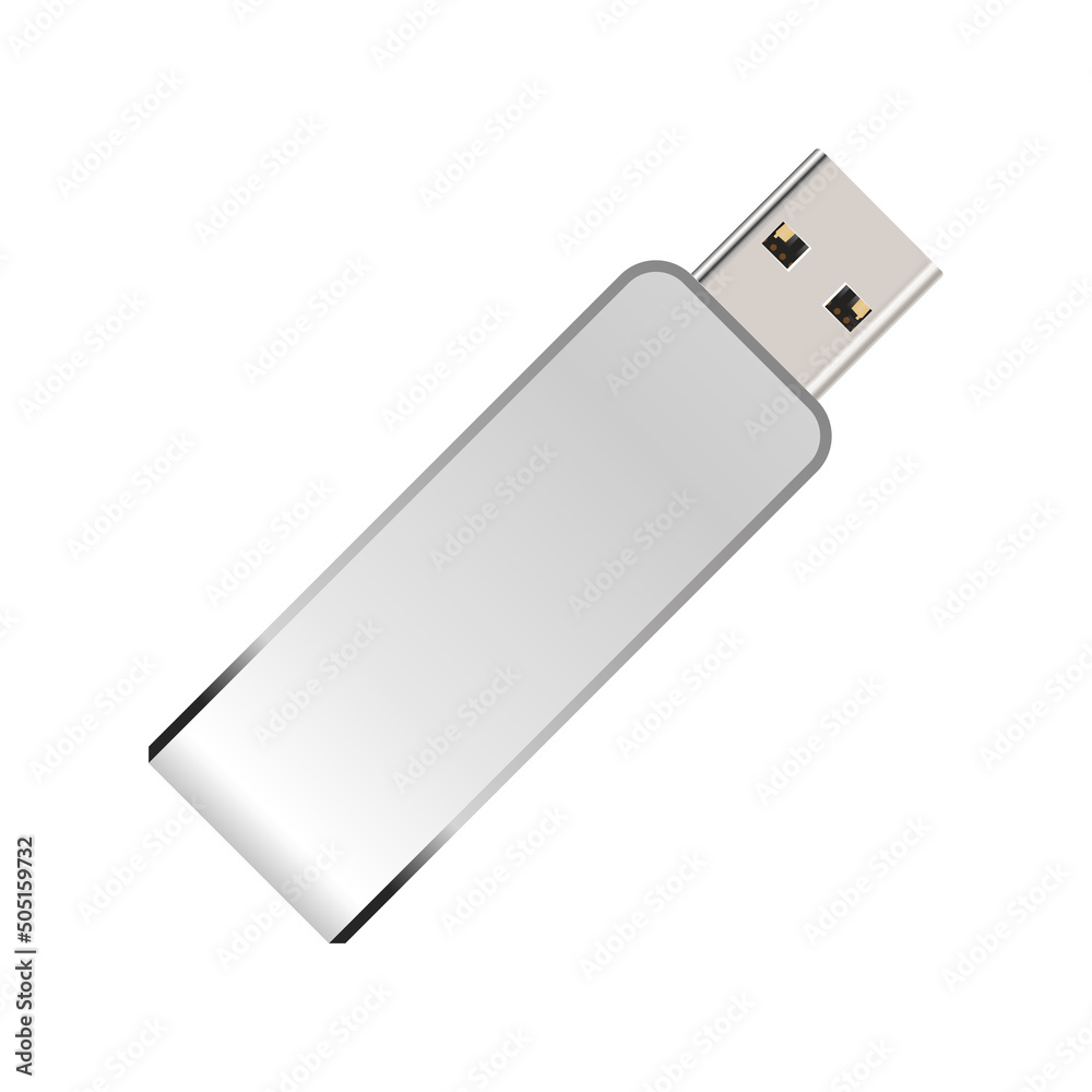 USB flash drive in vector on white background USB flash drive in vector on white background