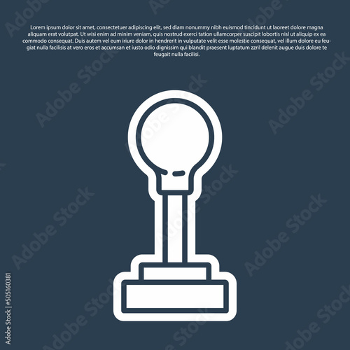 Blue line Gear shifter icon isolated on blue background. Manual transmission icon. Vector