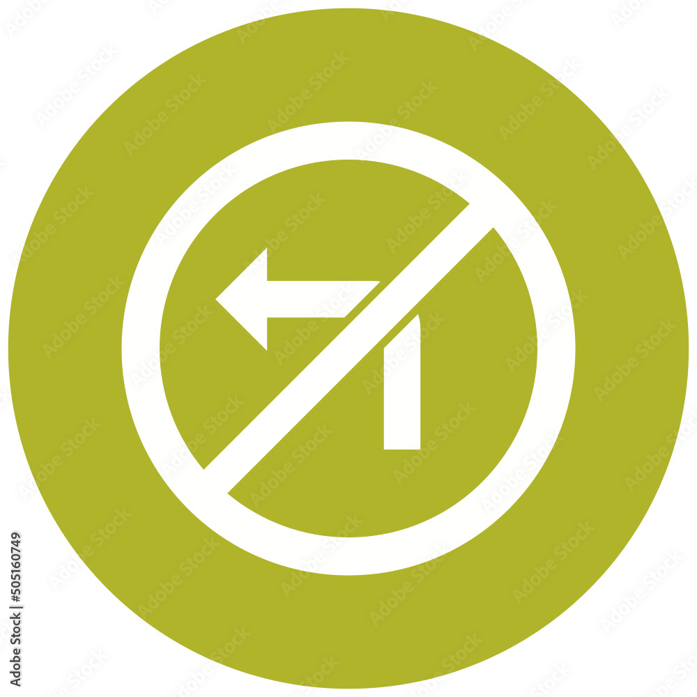 No Left Turn Icon Design No Left Turn Icon Design