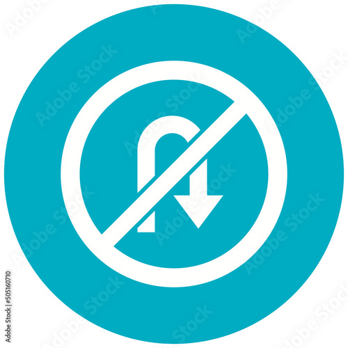 No U Turn Icon Design