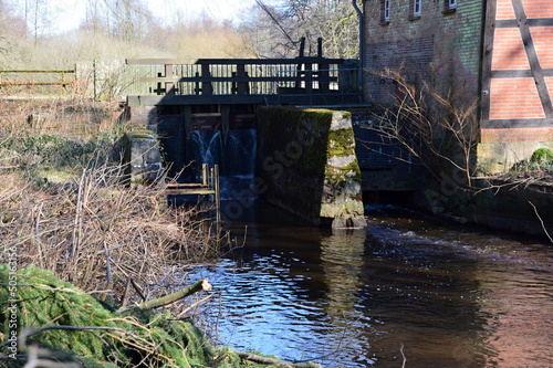 Historische Wasser M  hle am Fluss Lehrde im Dorf Stellichte  Niedersachsen