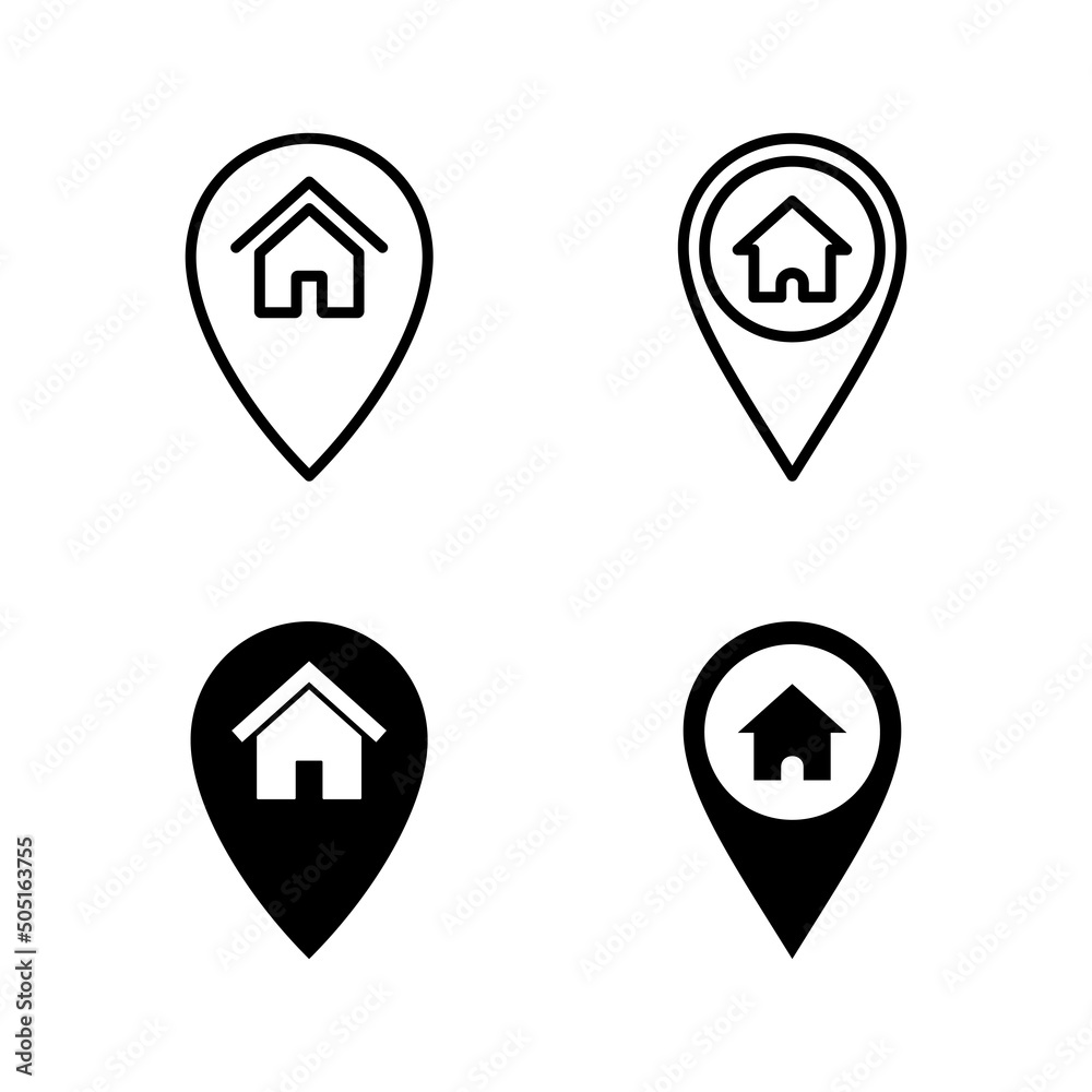 Address icons vector. home location sign and symbol. pinpoint Address icons vector. home location sign and symbol. pinpoint