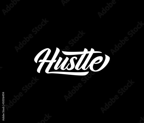 HUSTLE Letter Typhography Text  Monogram Logo Design Vector