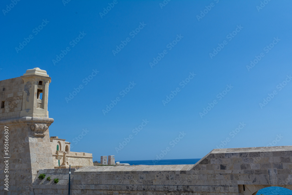 Part of Fort St. Elmo wall at Valletta, Malta