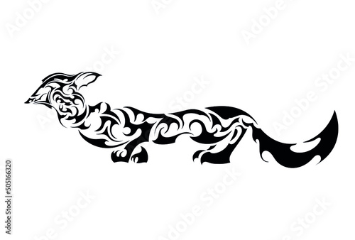 forest sable wool small beast abstract ethnic tattoo symbol sticker