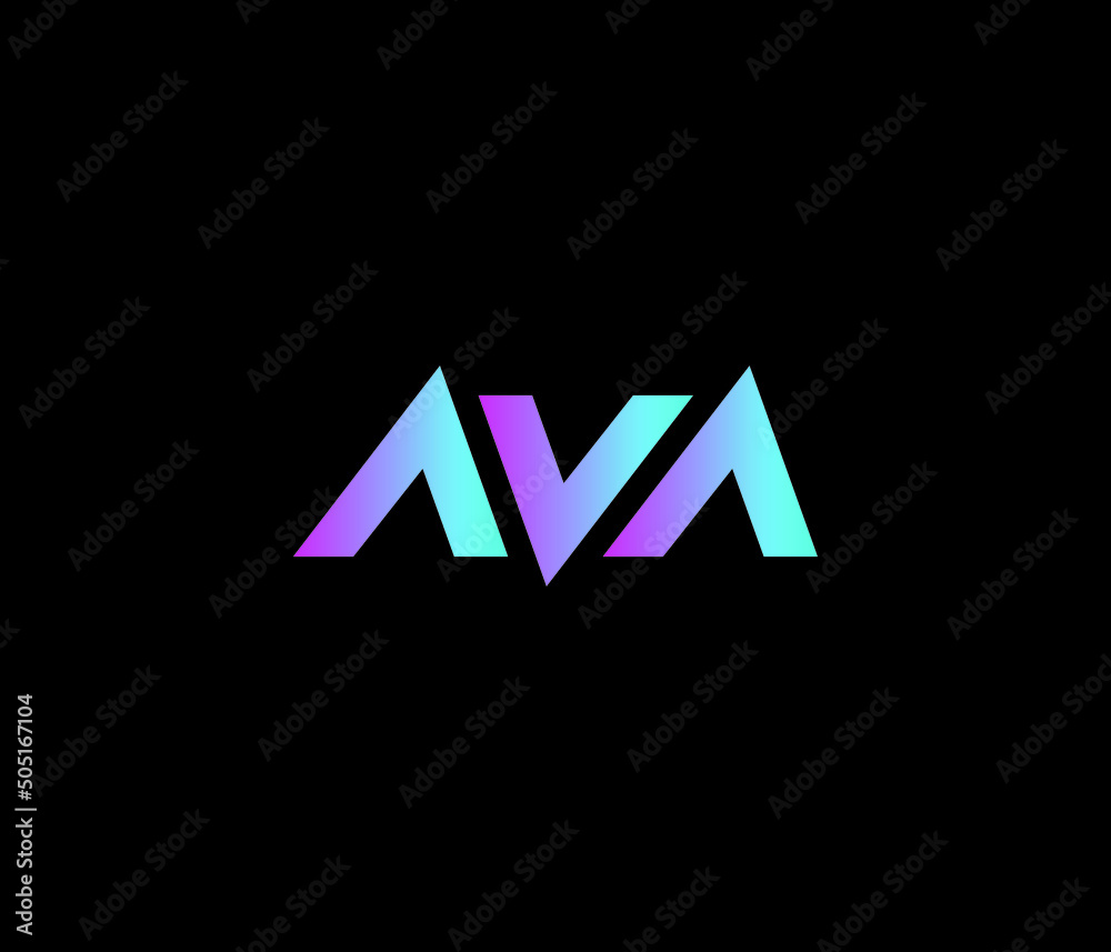 AVA Letter Typhography Text  Monogram Logo Design Vector