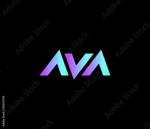 AVA Letter Typhography Text Monogram Logo Design Vector