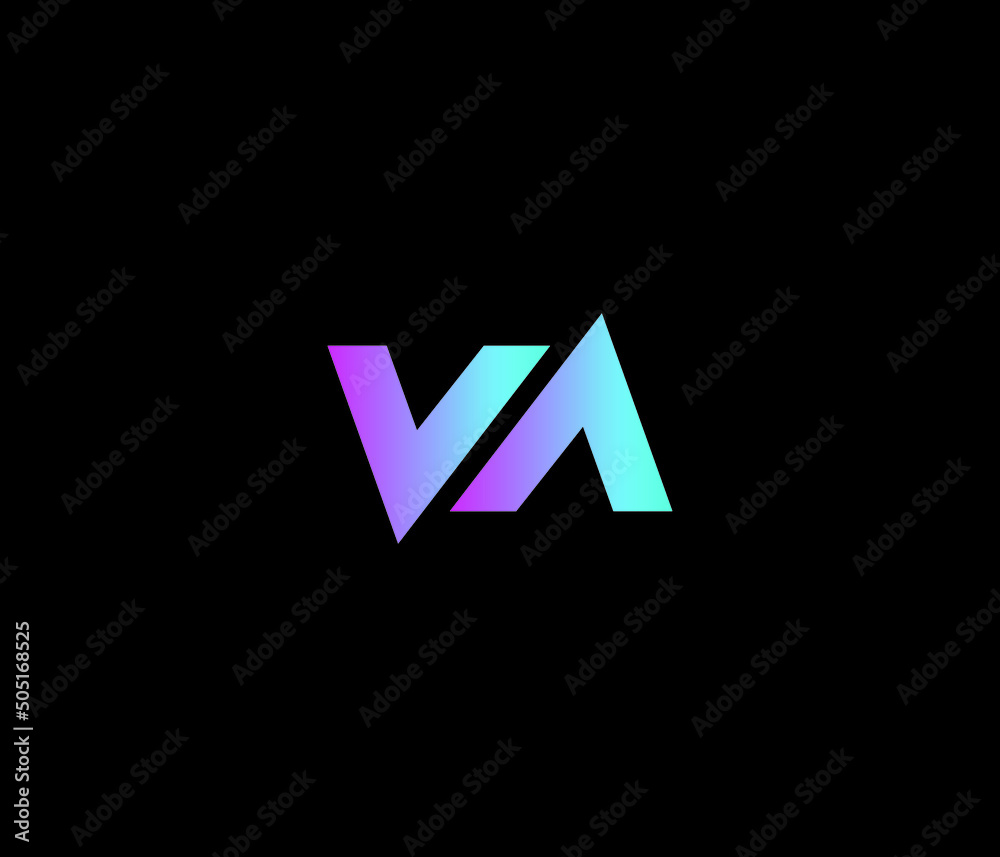 VA Letter Typhography Text Monogram Logo Design Vector VA Letter Typhography Text Monogram Logo Design Vector