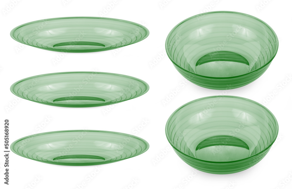 set of color plate on white background set of color plate on white background