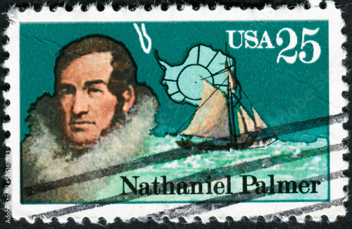 USA - CIRCA 1988: Postage stamp shows Nathaniel Palmer photo