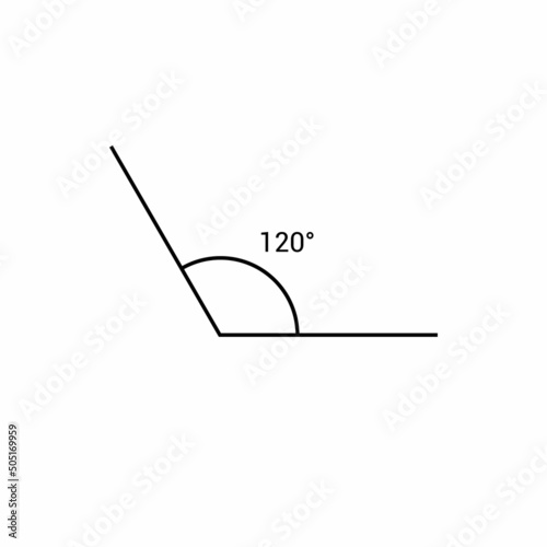 120 degree angle icon in mathematics