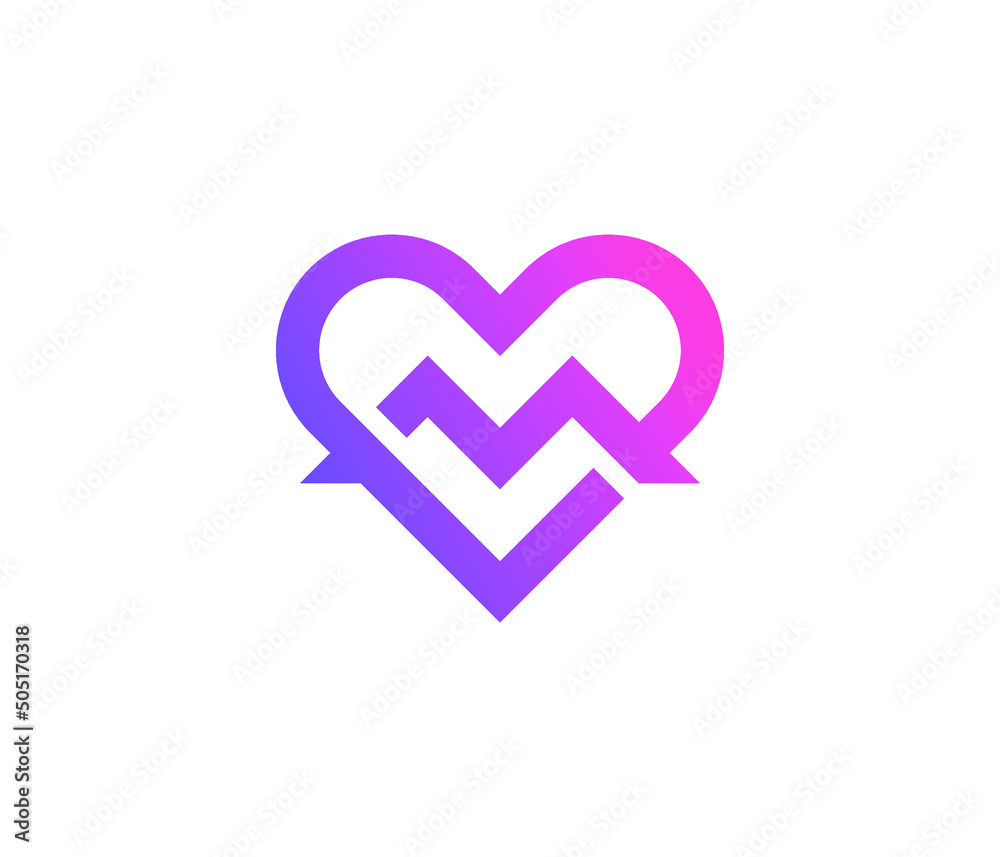 M LOVE Letter Typhography Text  Monogram Logo Design Vector