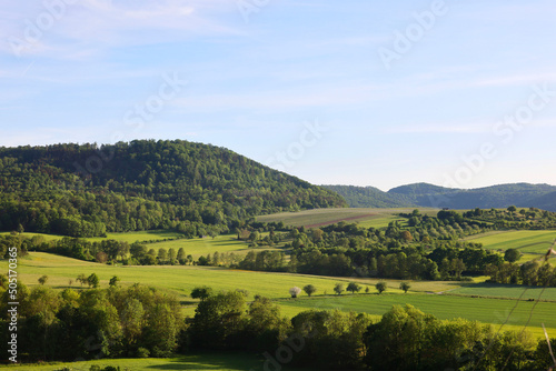 Landscape in Hohenlohe near Michelbach am Wald, Baden-Württemberg, Germany, Europe
