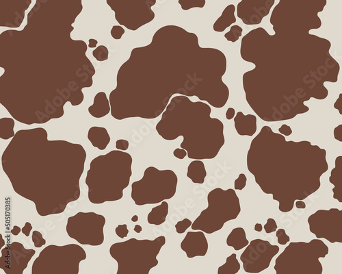 Vector brown cow print pattern animal Seamless. Cow skin abstract for printing, cutting, and crafts Ideal for wall stickers, web, cover, home decorate and more.